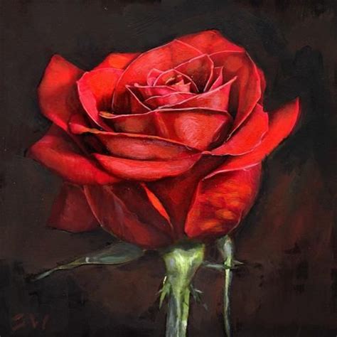 Daily Paintworks Red Rose Original Fine Art For Sale Stephen
