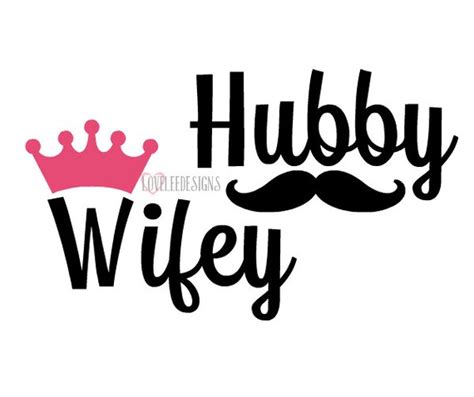 Hubby And Wifey Vinyl Decal Set Sticker