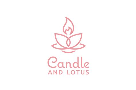 Candle And Lotus Logo Desig Graphic By Enola99d · Creative Fabrica