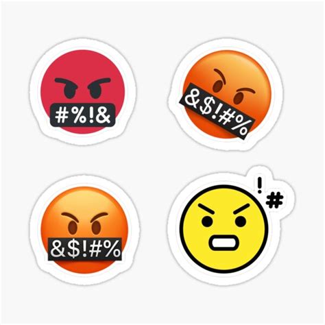 Swearing Emoji Sticker For Sale By Stickersmaker4u Redbubble