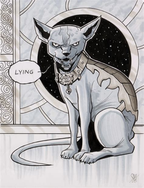 Lying Cat From Saga In Cal Slaytons Artwork Comic Art Gallery Room