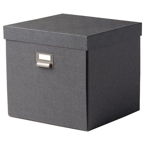 Tjog Storage Box With Lid Dark Grey 32x31x30 Cm 12 ½x12 ¼x11 ¾ Ikea