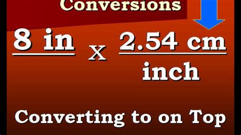 1 inch is equal to 2.54 centimeters: Conversion Video Inches to Centimeters and back again ...