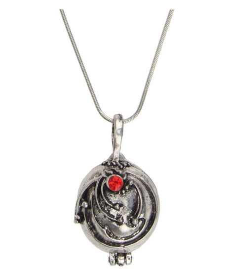 Vampire Diaries Elena Vervain Red Silver Crystal Charm Pendant Necklace