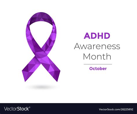 Adhd Awareness Month Concept With Purple Awareness