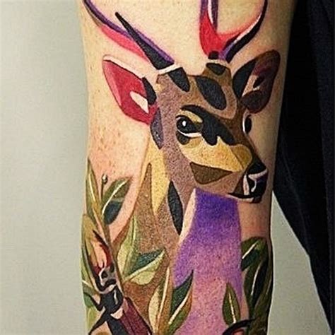 Colourful Geometric Deer Tattoo Tattoos Book 65000 Tattoos Designs