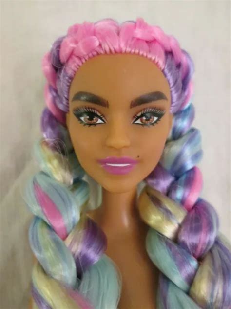 Nude Barbie Extra Doll 5 Unicorn Hair Braids 2020 Articulated Tall Body Smiling 24 99 Picclick
