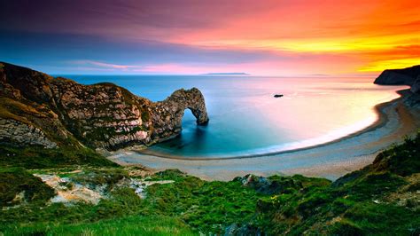 Coast Landscape Nature Sea Durdle Door Beach Hd Wallpaper Rare