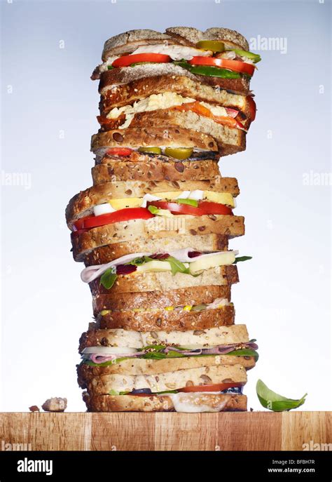 A Stack Of Sandwiches Stock Photo Alamy