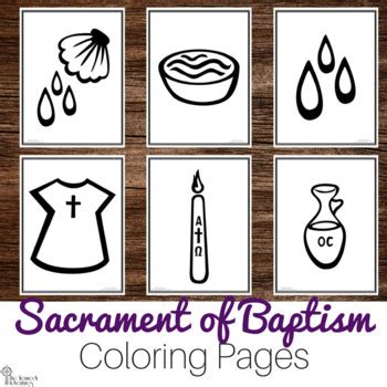Catholic coloring pages & education worksheets. Baptism Coloring Pages - Study the Catholic Sacraments! | TpT