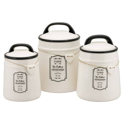 10 Strawberry Street French Provincial 3 Piece Canister Set White