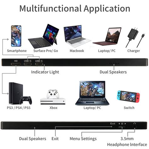 Wimaxit M1161ct 12 Inch Portable Touch Screen Monitor Eye Care Vesa