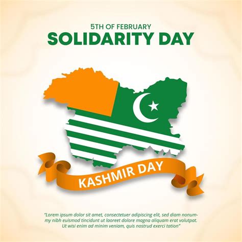 Kashmir Solidarity Day Background With A Kashmir Map And Scarf