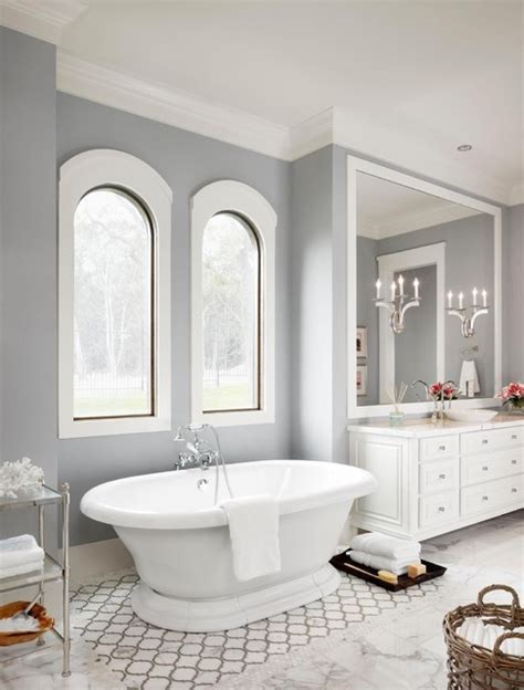 You should definitely choose brighter tones (such as look to warming and comfy taupe wall paint to combine with soft greens, pinks, and blues elements such as shower drapes, artworks etc. Sherwin Williams Mindful Gray - Interiors By Color (5 ...