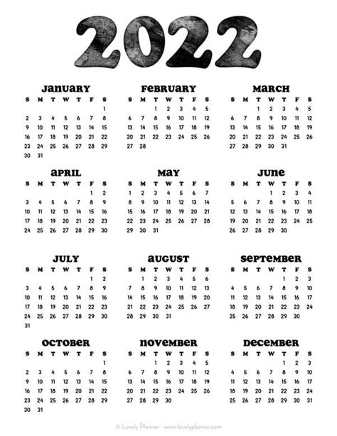 Printable 2022 Calendars Pdf Calendar 12 Com 2022 Calendar Free