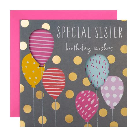 Buy Hallmark Birthday Card For Sister Contemporary Patterned Balloons