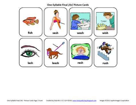 Testy Yet Trying Final Sh Free Speech Therapy Articulation Picture Cards