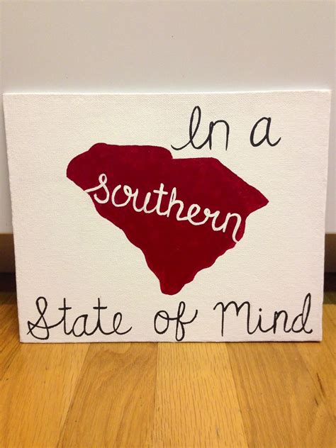 Southern State Of Mind Painted Canvas Garnet Black And White State Of