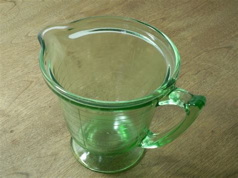 Vintage Green Depression Glass Measuring Cup 16oz T S Handmaid