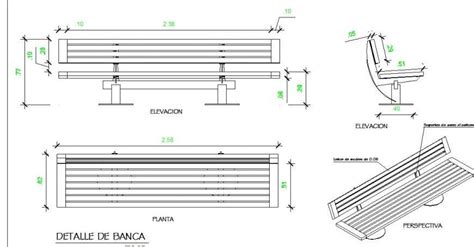 Garden Sitting Bench Detail 2d View Cad Furniture Block Plan And