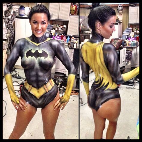 Batgirl Bodypaint Female Hero Body Painting Best Cosplay