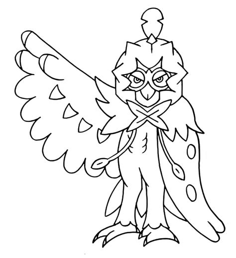 Free Decidueye Coloring Page Free Printable Coloring Pages For Kids