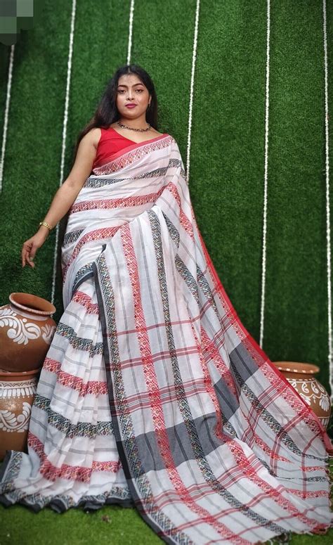 Dhonekhali Pure Cotton Saree Traditional Wear Women Ethnic Wear With Blousepiece Ebay