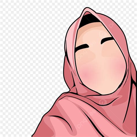 Hijab Clipart Transparent PNG Hd Vector Of Girl With Pink Hijab
