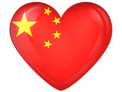 China Large Heart Flag Png Transparent Image