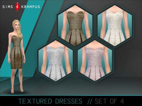 The Sims Resource Textured Strapless Dresses By Sims4krampus Sims 4