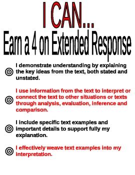 Extended Response Poster by The Marvelous Middle | TpT