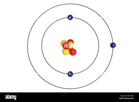 Le Modèle De Bohr De Latome De Lithium Avec Des Neutrons Protons Et