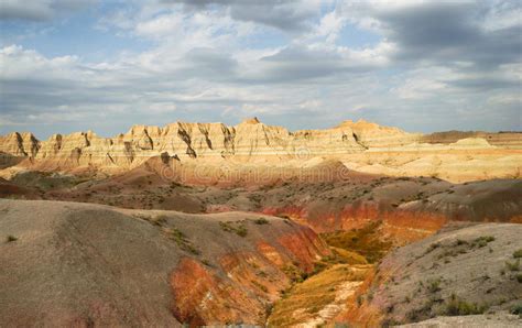 Geology Rock Formations Badlands National Park South Dakota Stock Photo