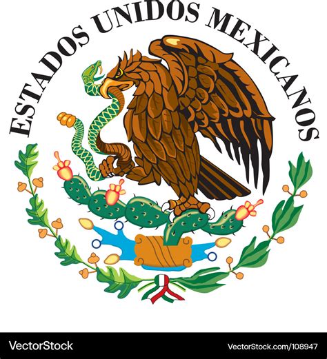 Mexican National Flag Symbol Royalty Free Vector Image