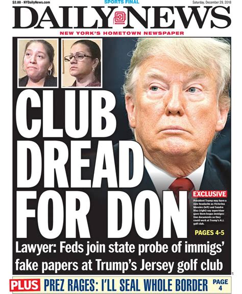 New York Daily News Front Pages Of 2018