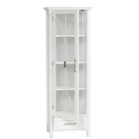 Elegant Home Fashions Wooden Bathroom Linen Cabinet Standing Tall