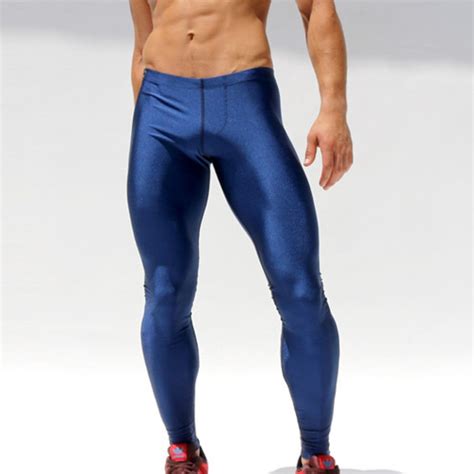 solid mens leggings running tights men compression pants sexy fitness gym basketball tights male