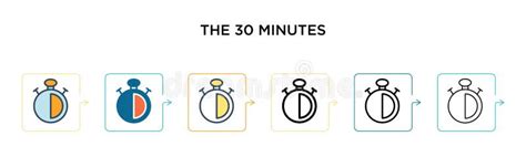 The 30 Minutes Vector Icon In 6 Different Modern Styles Black Two