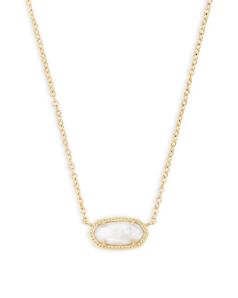Elisa Gold Pendant Necklace In White Pearl Kendra Scott