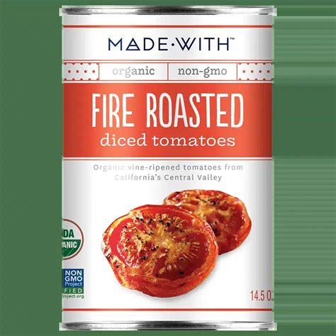 All Natural Organic Fire Roasted Diced Tomatoes Madewith