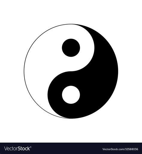 Yin Yang Icon Religion Symbol Royalty Free Vector Image