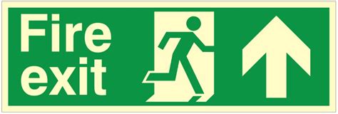 Luminous Double Sided Fire Exit Upforward Running Man Sign 600x200mm