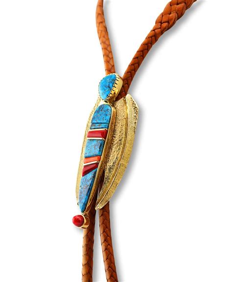 Wes Willie K Gold Bolo Tie With Turquoise And Coral Kenny S On The