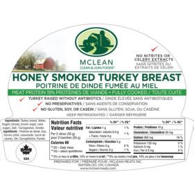 Honey Smoked Turkey Breast Mclean Meats Clean Deli Meat Healthy Meals