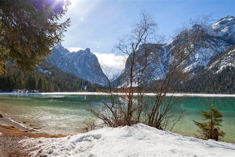 Lake Dobbiaco Lago Di Dobbiaco Dolomites South Tyrol Alto Adige