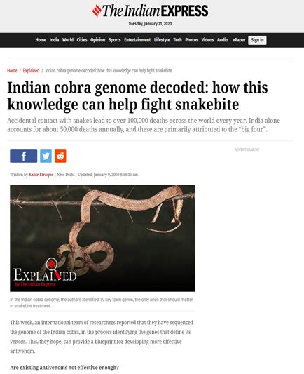 Indian Cobra Genome Decoded How This Knowledge Can Help Fight