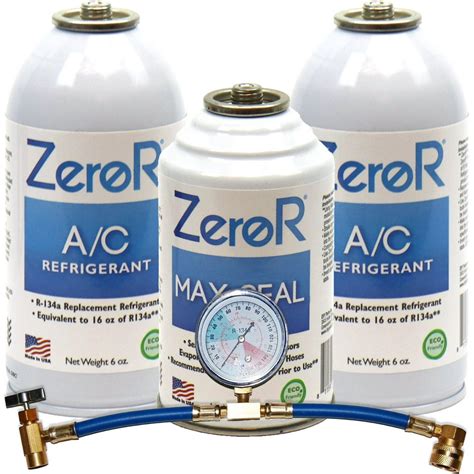 Zeror® Quick Seal And Ac Refrigerant Recharge Kit R134a Replacement