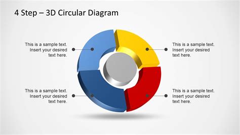 4 Step 3d Circular Diagram Template For Powerpoint Slidemodel