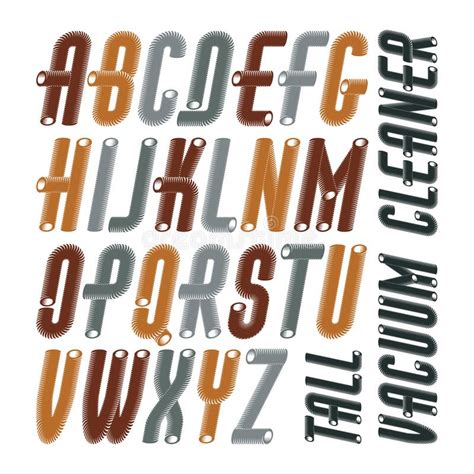Vector Condensed Tall Funky Capital Italic Alphabet Letters Co Stock