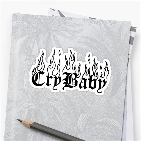 Pegatina Lil Peep Cry Baby Tattoo On Fire Diseño Original De